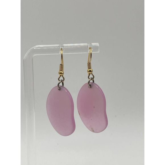 Lavender Sea Glass Drop 1 7/8 Inch Earrings! - Picture 4 of 6